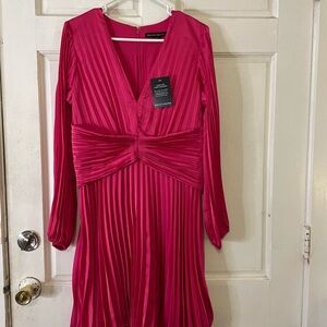 Boston Proper Vibrant Pink Long Sleeve dress size 10 NWT